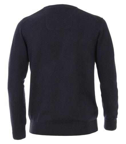 Pullover mit V-Ausschnitt uni 004430 M - Blau