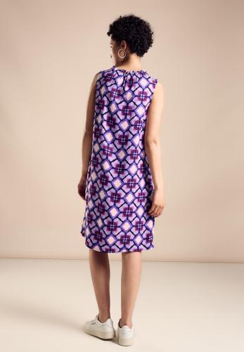 Viskose Print Kleid Violett 36