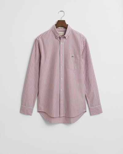 Regular Fit Classic Oxford-Hemd mit Streifen M - Ruby Red