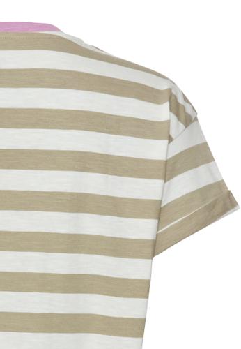 T-Shirt aus Organic Cotton S Regular Fit - Straw Stripes