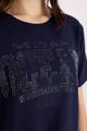 T-Shirt mit Schmuckdetails 42 - Marine