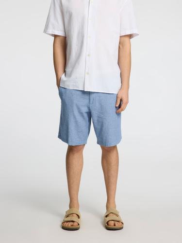 SLHREGULAR-BRODY LINEN SHORTS NOOS Blau S