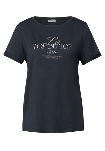 Shirt mit Turn-Up-Detail 38 - Deepwater Blue
