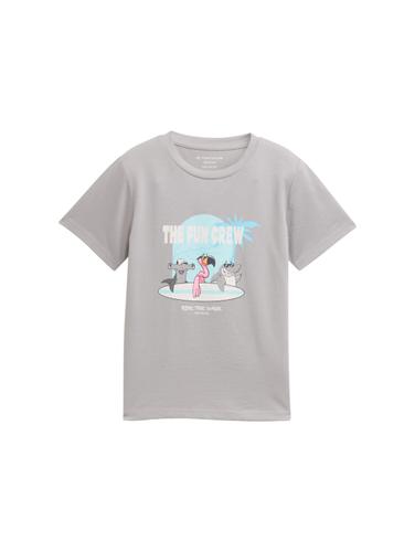 T-Shirt mit Print 92/98 Regular Fit - Smoky Grey