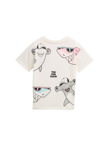 Oversize T-Shirt mit Print 128/134 Oversized Fit - Wool White