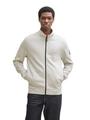 Piqué Sweatjacke mit Stehkragen L Regular Fit - Chalk Grey