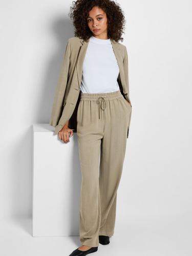 SLFVIVA-GULIA HW LONG LINEN PANT NOOS 40 Normal geschnitten - Greige