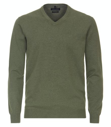 Pullover mit V-Ausschnitt uni 004430 XL - Grün