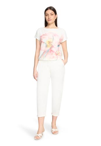 Halbarm-Shirt 46 Lässig - Patch Cream/Rosé
