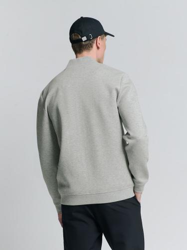 Sweater Full Zipper Pique Bomber Grau XXL