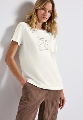 T-Shirt mit Wording Print Weiß 38