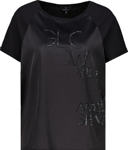Blusenshirt mit Schmuckschrift 36 - Schwarz