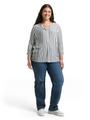 Plus Size - Henleybluse mit Streifenmuster 54 Regular Fit - Offwhite Navy Vertical Stripe