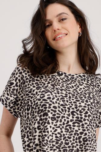 Kleid mit Leomuster 40 - Coffee Bean Gemustert