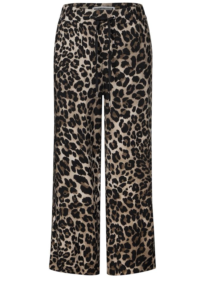 Gemusterte Wide Leg Hose Schwarz 36/7/8 Hosen