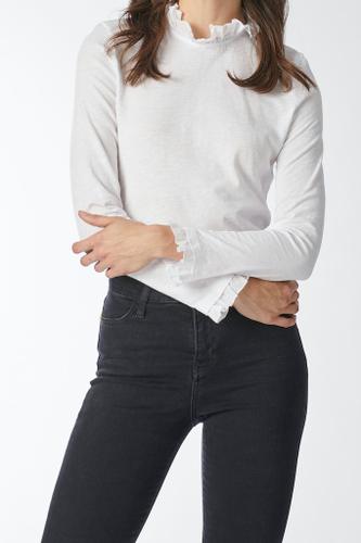 Organic Slub Frill Longsleeve Weiß M