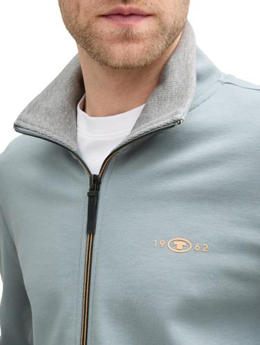 Sweatjacke mit Stehkragen XL Regular Fit - Grey Mint