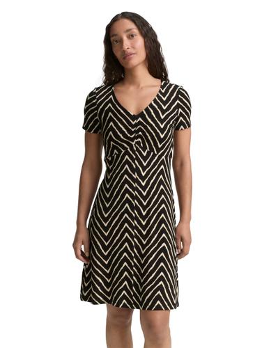 Kleid mit Raffungen 36 Regular Fit - Black Zig Zag Design