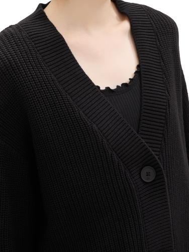 Cardigan mit V-Ausschnitt XL Regular Fit - Deep Black