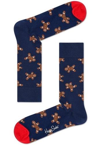 Happy Socks Socken »Gingerbread«, mit weihnachtlichen Lebkuchenmännern - Dunkelblau / 36-40
