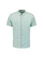 Shirt Short Sleeve Linen Solid Grün XXL