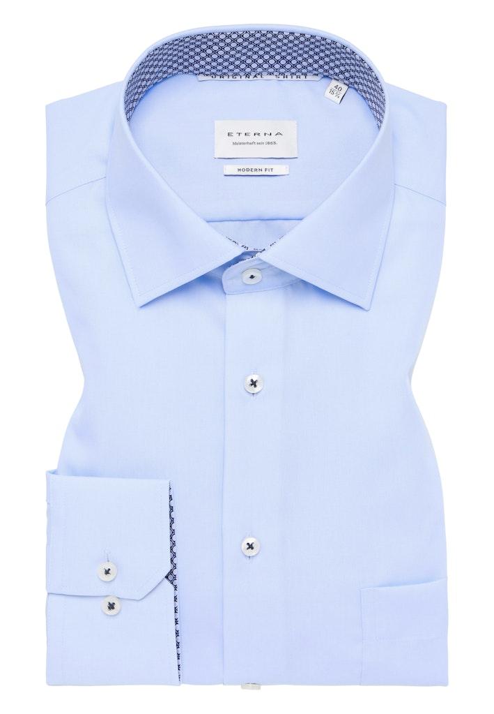 Original Shirt Popeline Langarm Blau 43/Langarm - 65cm