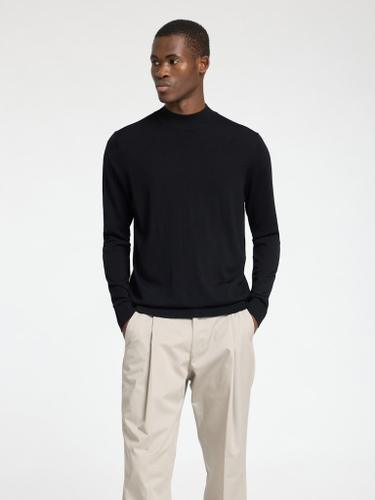 SLHTRAY LS KNIT MERINO MOCK NECK NOOS Schwarz XL
