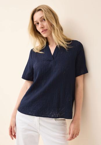 Blusenshirt mit Struktur - Dunkelblau / M