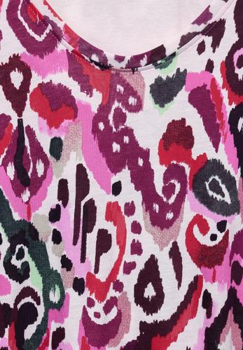 T-Shirt mit Ornament Print S - Bloomy Pink