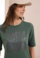 Softes Shirt mit Folienprint L - Dark Balmy Khaki