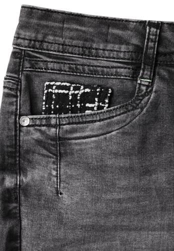 Jeans mit Bouclé-Detail 29/28 - Mid Grey Used Wash