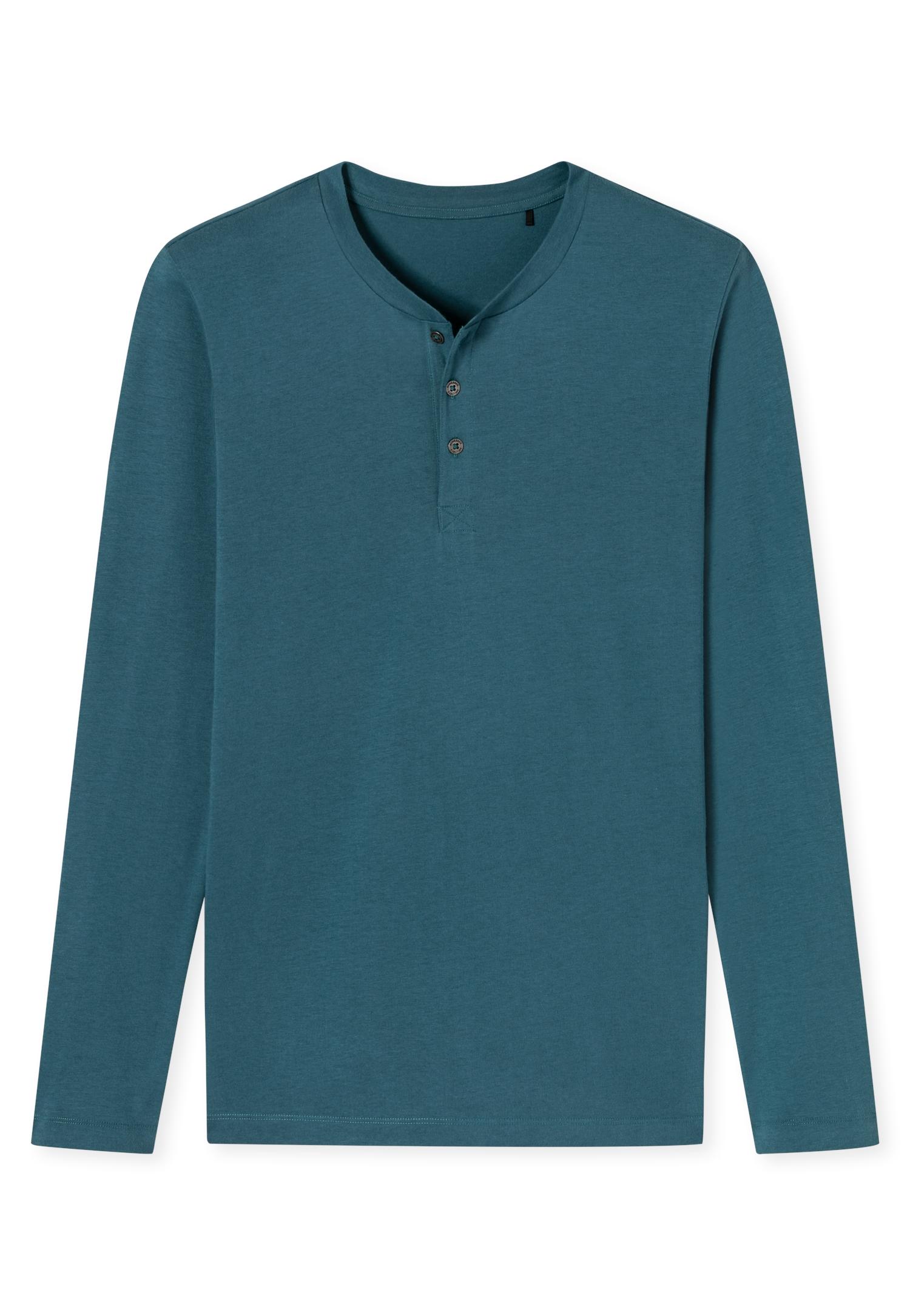 Langarmshirt Knopfleiste 56 - Petrol