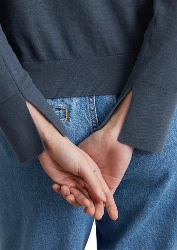 Feinstrick-Cardigan slim S Slim Fit - Muted Blue