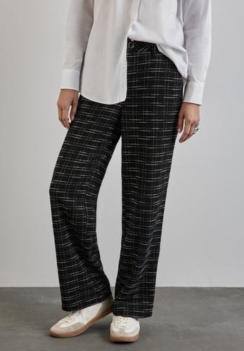 Karierte Bouclé Hose 34/30 - Black