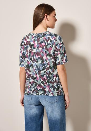 Shirt mit Burn-Out-Muster L - Vanilla White