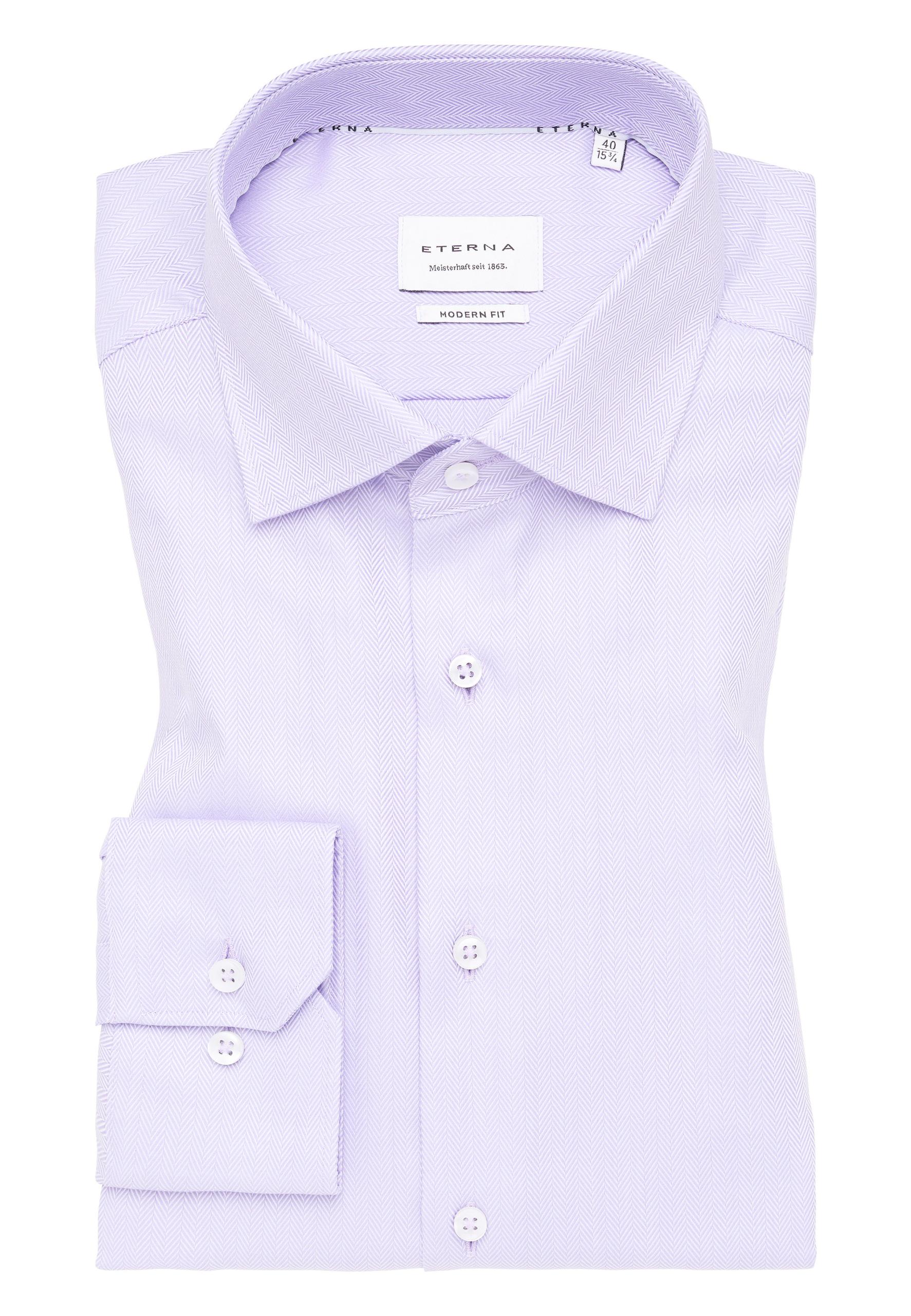 Hemd Fischgrat Langarm 45/Langarm - 65cm MODERN FIT - Lavender