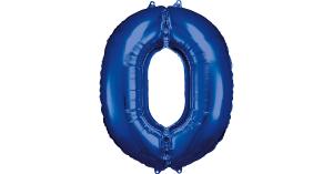 Folienballon 0, blau
