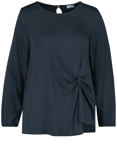 Elegante Bluse mit Raff-Detail 46 Leger - Navy