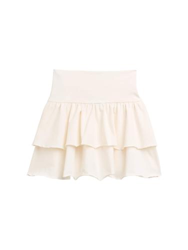 Mini-Rock mit Volants 152 A-Linie - Wool White