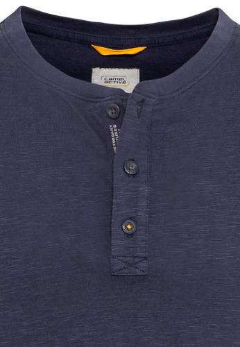 Henleyshirt aus nachhaltigem Organic Cotton Blau M
