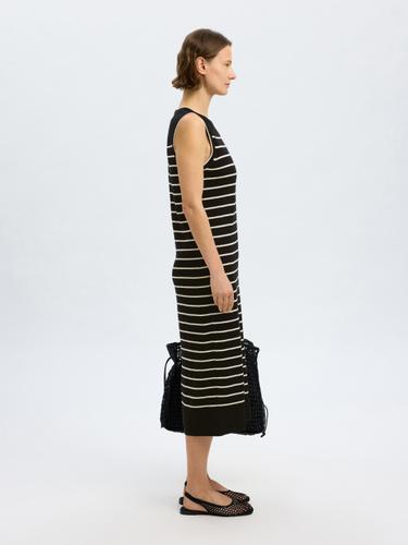 SLFESTHER SL KNIT CONTRAST DRESS S Locker geschnitten - Black