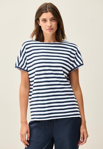 Gestreiftes Strukturshirt M - Urban Navy Blue