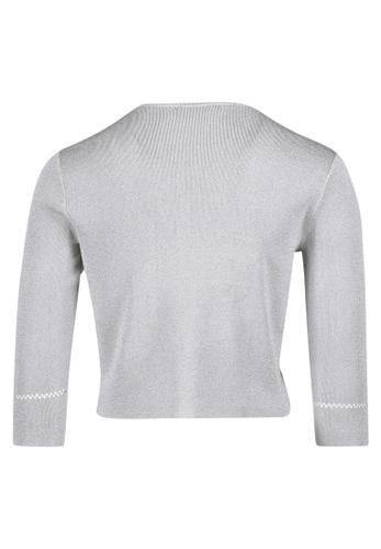 Strickbolero M Figurumspielend - Grau/silber