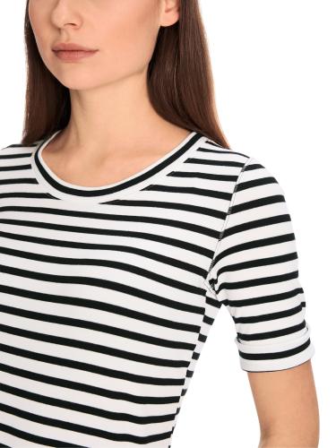 Ringel-T-Shirt aus Baumwoll-Ripp 38 - White And Black