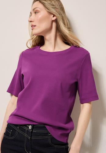 Basic Rippstruktur T-Shirt L - Anemone Pink