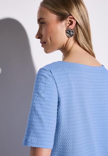 T-Shirt mit Struktur Blau 38