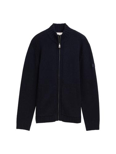 Strickjacke mit Reißverschluss XXXL Regular Fit - Knitted Navy Melange