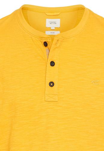 Kurzarm Henley aus Organic Cotton Gelb XL