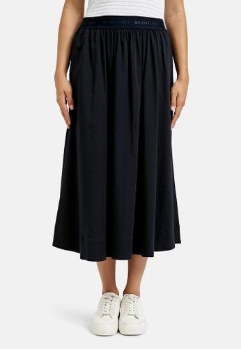 Midiskirt w elastic waistband Blau 42