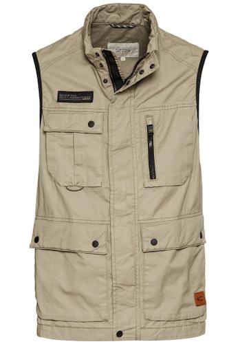 Outdoor-Weste mit Stehkragen Beige 58